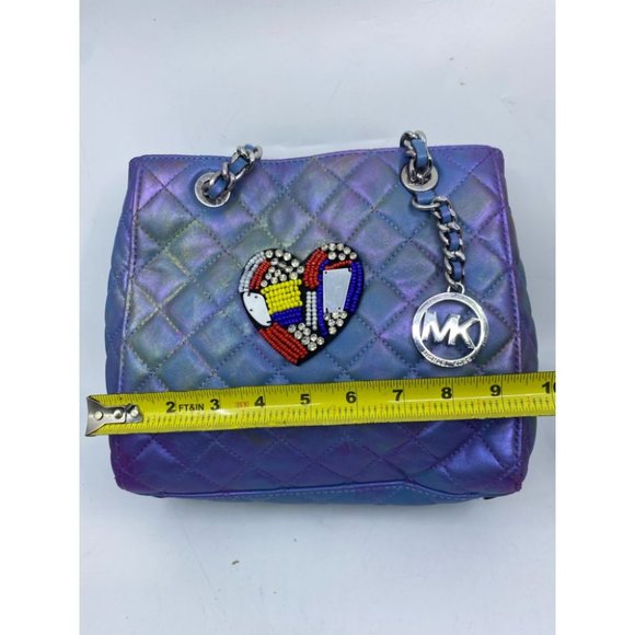 Michael Kors Blue Purple Customized Tote Bag - Picture 5 of 15